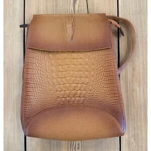 COOLCY Women Real Leather Backpack Shoulder Bag Sorrel Brown‎